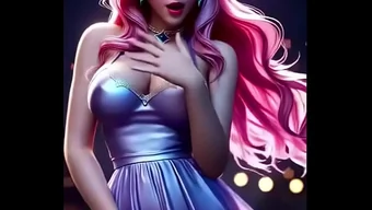 Hot dance with sexy Seraphine from League of Legends, an animated 3D scene.